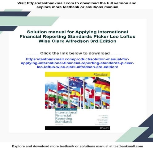 Solution manual for Applying International Financial Reporting Standards Pick...