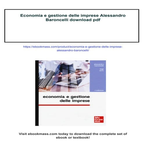 Economia e gestione delle imprese Alessandro Baroncelli
