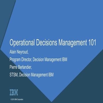 Operational Decisions Management 101