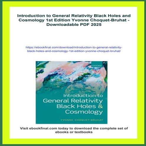 Introduction to General Relativity Black Holes and Cosmology 1st Edition Yvon...