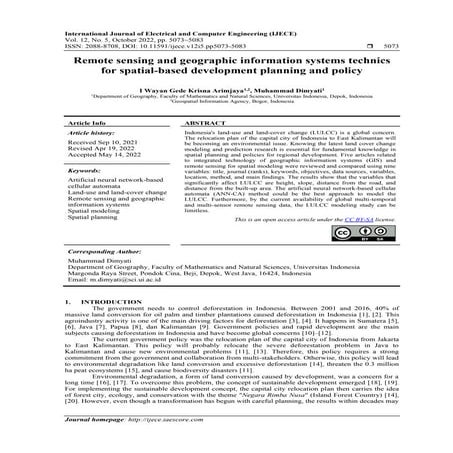 Effectiveness and Capability of Remote Sensing (RS) and Geographic ...