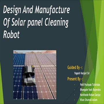 Solar powered portable water Purifier | PPTX