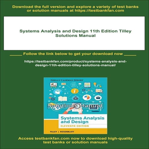 Systems Analysis and Design 11th Edition Tilley Solutions Manual | PDF