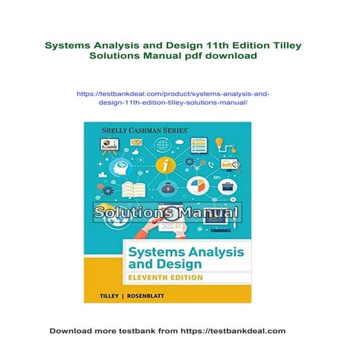 Systems Analysis and Design 11th Edition Tilley Solutions Manual | PDF