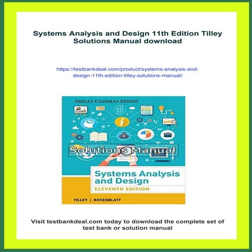 Systems Analysis and Design 11th Edition Tilley Solutions Manual
