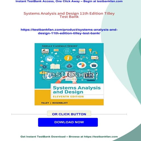 Systems Analysis and Design 11th Edition Tilley Test Bank | PDF