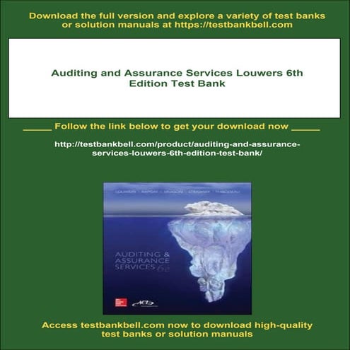 Auditing and Assurance Services Louwers 6th Edition Test Bank