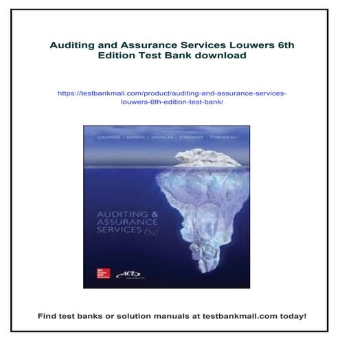 Auditing and Assurance Services Louwers 6th Edition Test Bank