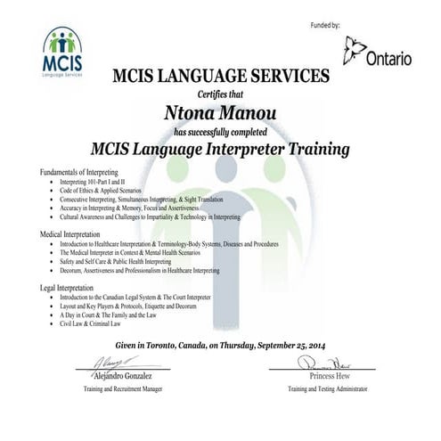 MCIS Language Interpreter Training | PDF