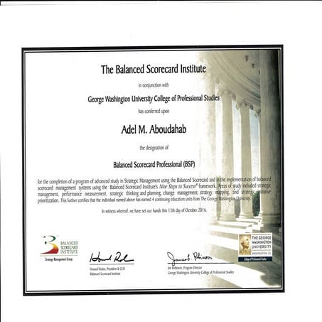 Certified Balanced Scorecard Professional | PDF