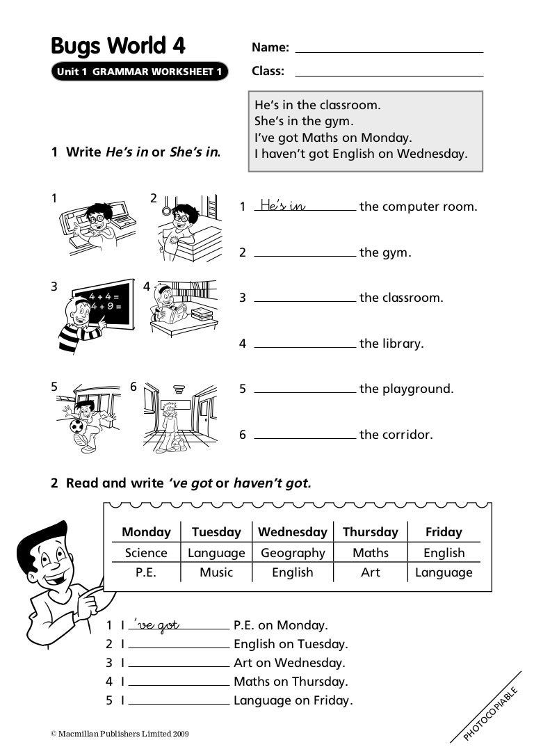55646786 bugs world 4 grammar worksheets 2