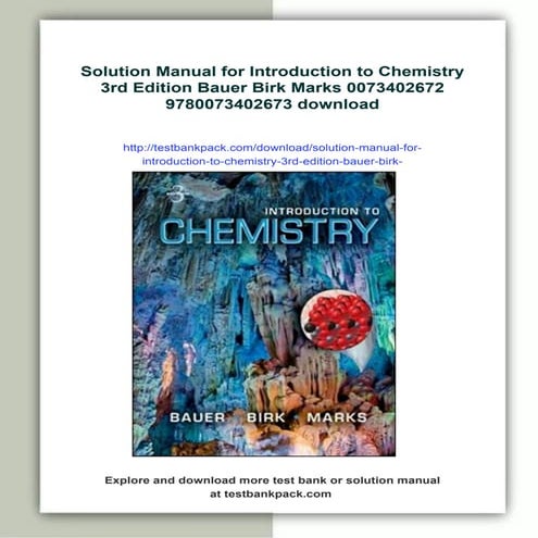 Solution Manual for Introduction to Chemistry 3rd Edition Bauer Birk Marks 00...