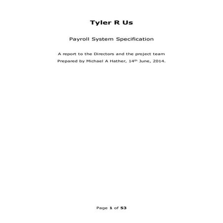 Payroll System Specification