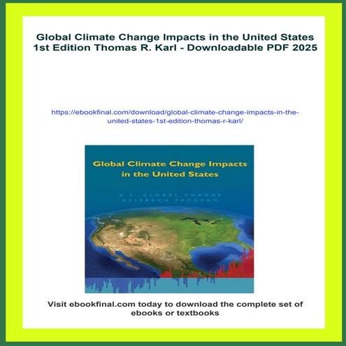 Global Climate Change Impacts in the United States 1st Edition Thomas R ...