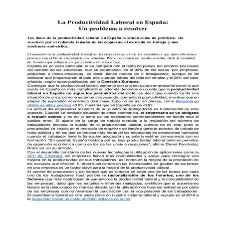 La productividad laboral