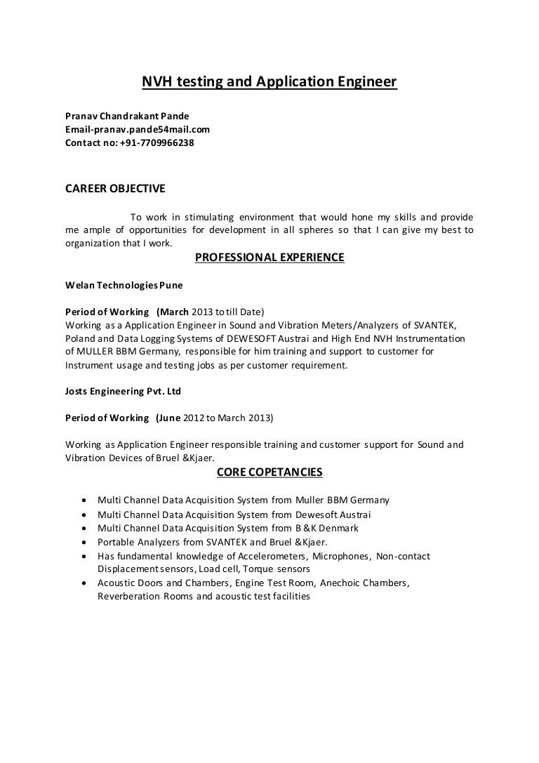 Resume Nvh Testing