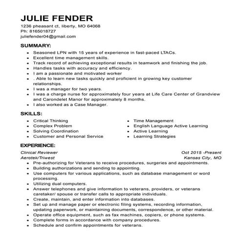 LPN Resume | DOCX