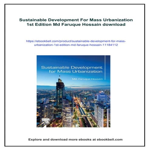 Sustainable Development For Mass Urbanization 1st Edition Md Faruque Hossain