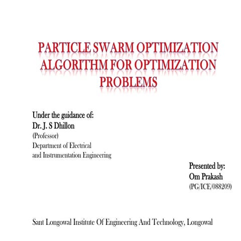 Optimization problems and algorithms | PPTX
