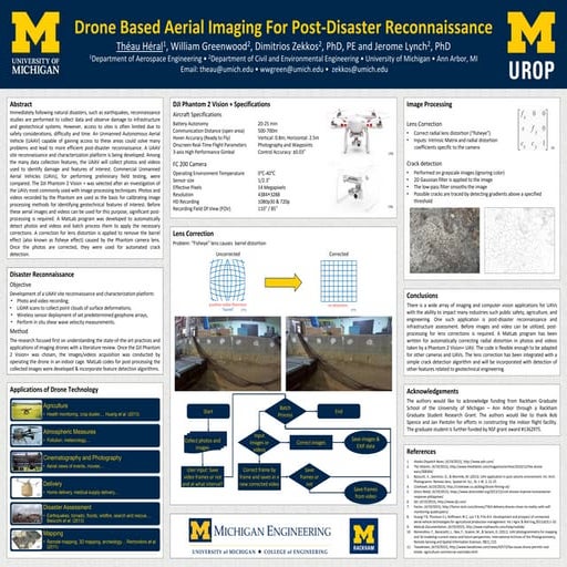 Poster Drone Based Aerial Imaging for Post-Disaster Reconnaissance by Theau H...
