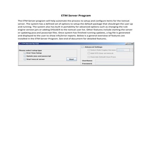 ETM Server Program v1.0