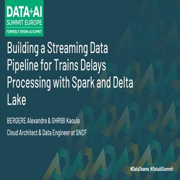 Building a Streaming Data Pipeline for Trains Delays Processing