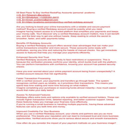 55 Best Place To Buy Verified RedotPay Accounts (personal -pvaitsmo.pdf