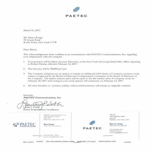 Promotion Senior to Major Acct Manager