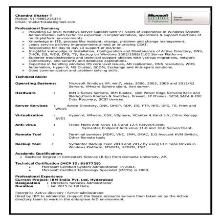 SHEKAR - RESUME