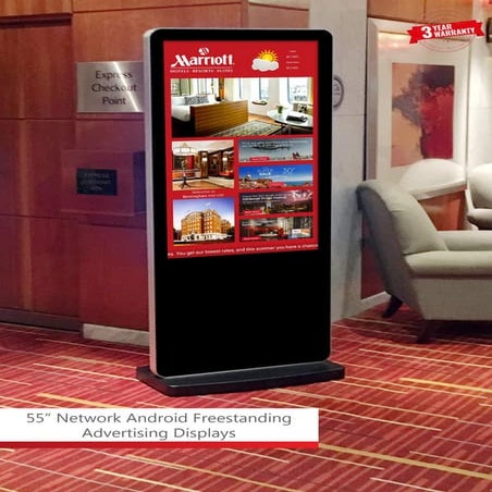 55 inch Android Freestanding Network Advertising Display 
