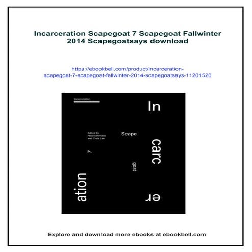Incarceration Scapegoat 7 Scapegoat Fallwinter 2014 Scapegoatsays | PDF