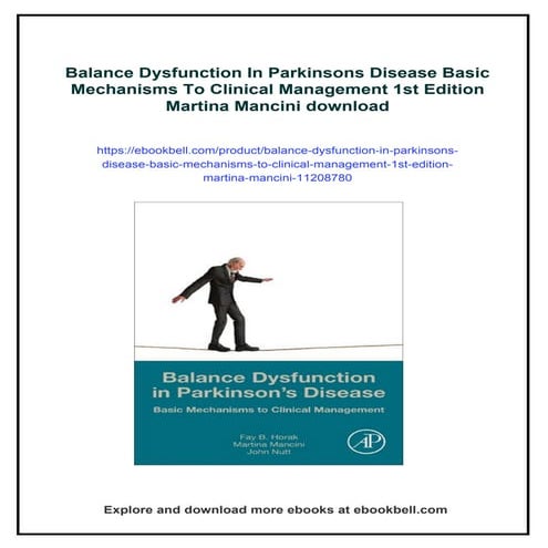 Balance Dysfunction In Parkinsons Disease Basic Mechanisms To Clinical ...