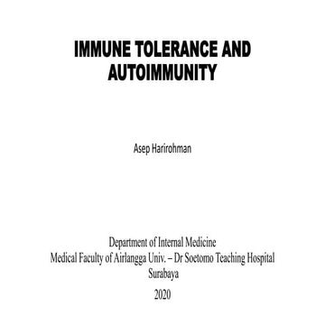 immune tolerance and autoimmunity ------