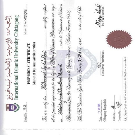 MBA Certificate | PDF