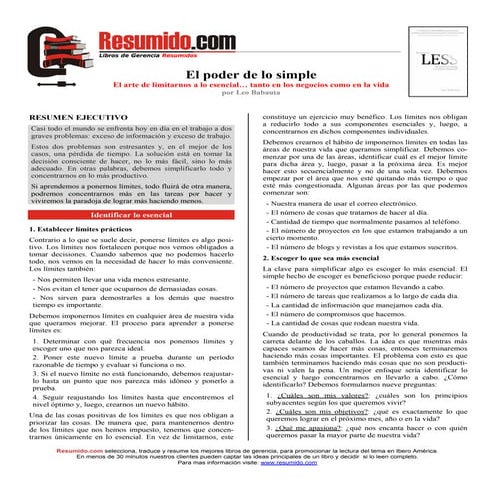 El poder de lo simple