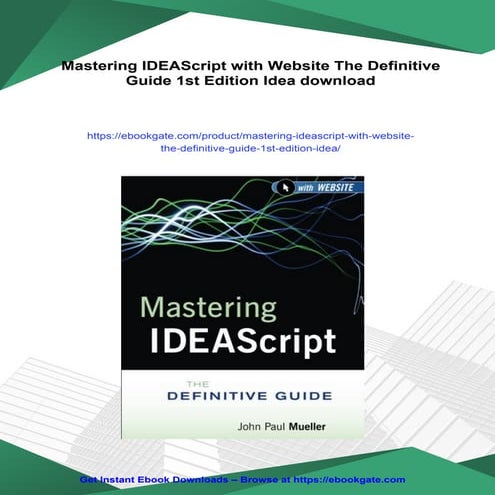 Mastering IDEAScript with Website The Definitive Guide 1st Edition Idea