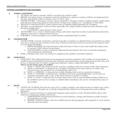 Notes - Elements of Fiction