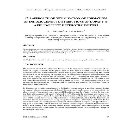 ON APPROACH OF OPTIMIZATION OF FORMATION OF INHOMOGENOUS DISTRIBUTIONS OF DOP...