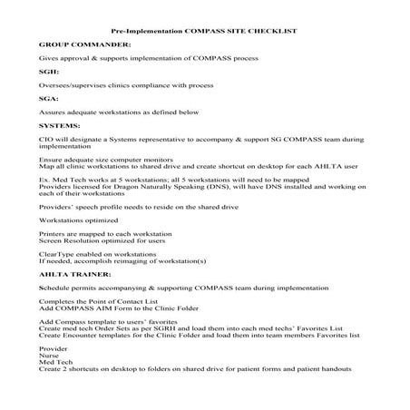 COMPASS Order Sets | DOC