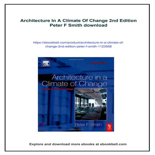 Architecture In A Climate Of Change 2nd Edition Peter F Smith