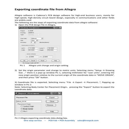 Exporting coordinate file from Allegro | PDF