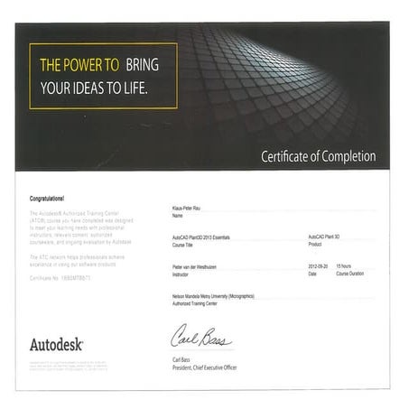Autodesk Certificate 2013 P3D
