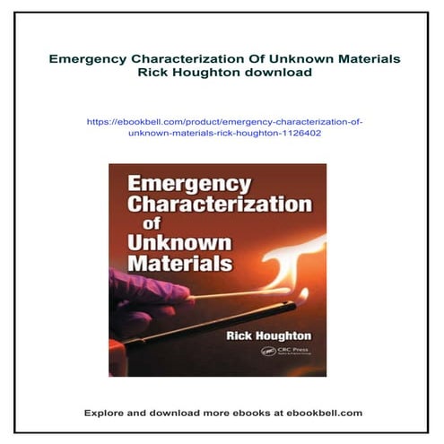 Emergency Characterization Of Unknown Materials Rick Houghton | PDF