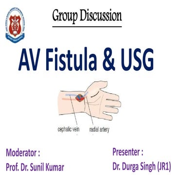 Role of USG in A-V fistula assessment