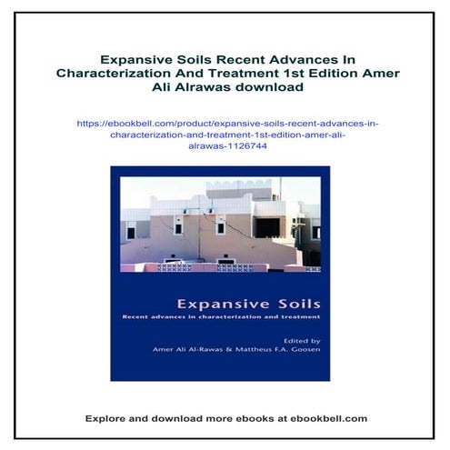 Expansive Soils Recent Advances In Characterization And Treatment 1st ...