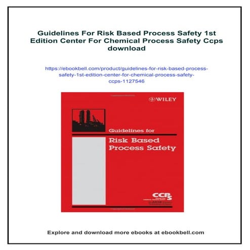 Guidelines For Risk Based Process Safety 1st Edition Center For ...