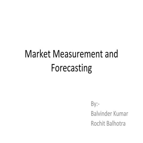 measures and forecasting marketing