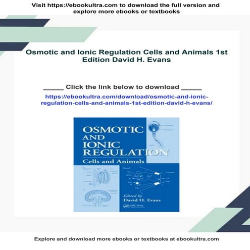 Osmotic and Ionic Regulation Cells and Animals 1st Edition David H ...