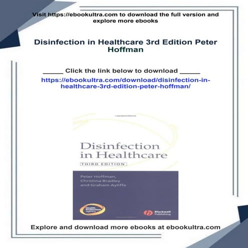 Disinfection in Healthcare 3rd Edition Peter Hoffman