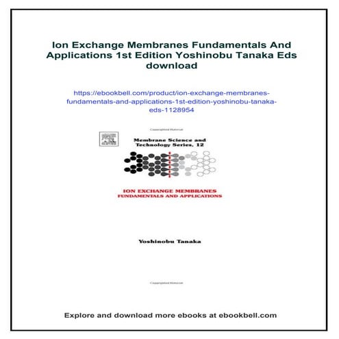 Ion Exchange Membranes Fundamentals And Applications 1st Edition ...